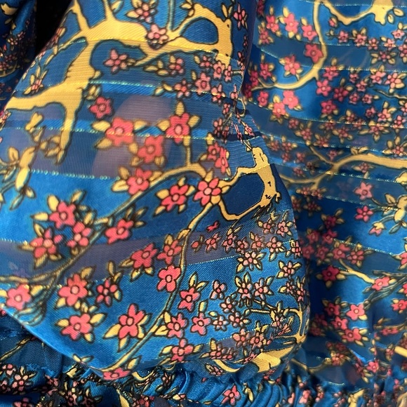 Free People floral sheer doman style blouse M - Picture 3 of 9